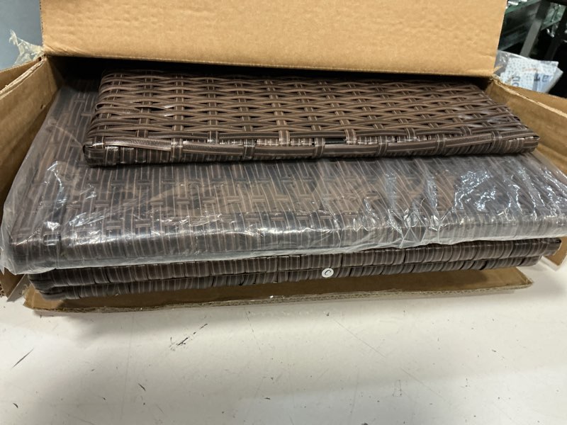 Condition photo showing Good Condition for decorative garden hose storage box with lid, weather resistant handwoven pe rattan water hose holder, storage for garden tools, 200ft 5/8'' hose capacity brown