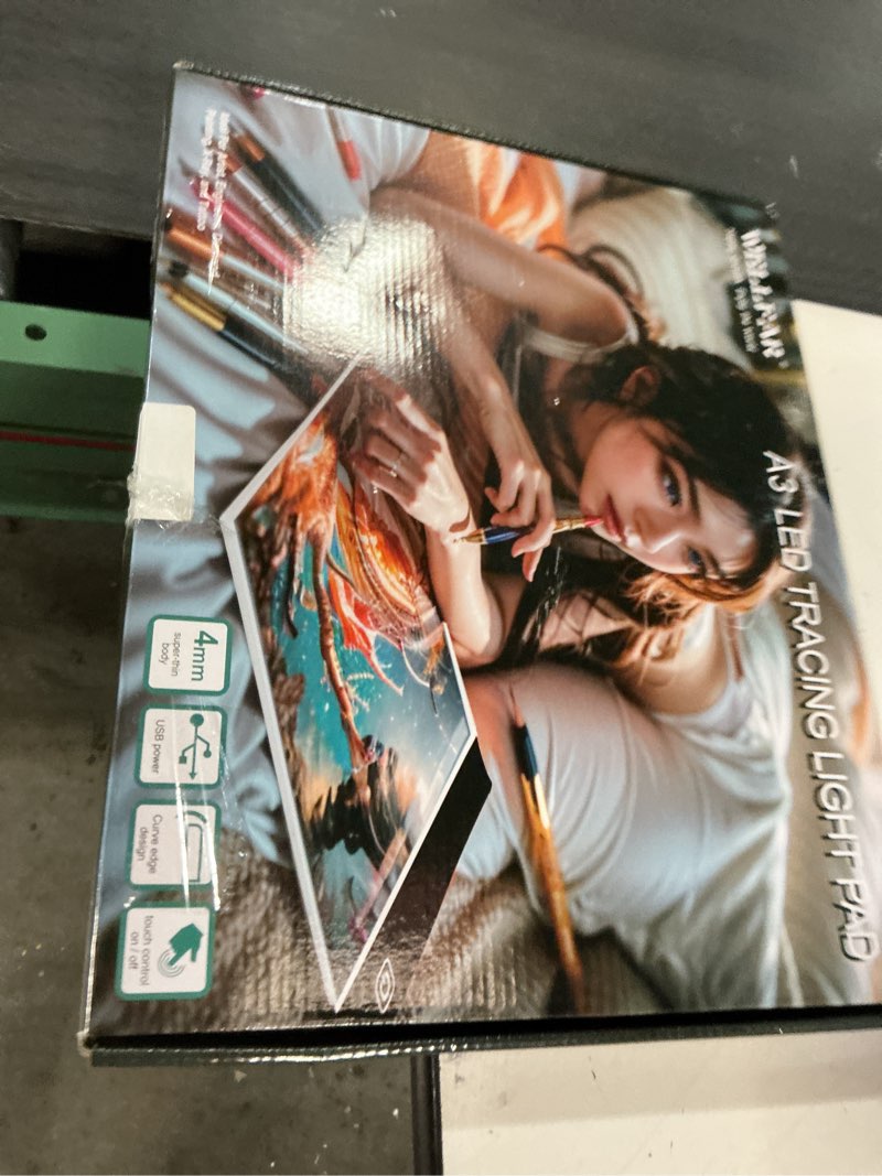 Condition photo showing New/Like New for A3 LED Light Box for Tracing and Drawing - Ultra Thin Adjustable Light Table, USB Trace Light UP Pad Screen, Small Copy Board Tracer for Kids Artists, Sketching, Stenciling, and Art Crafting.