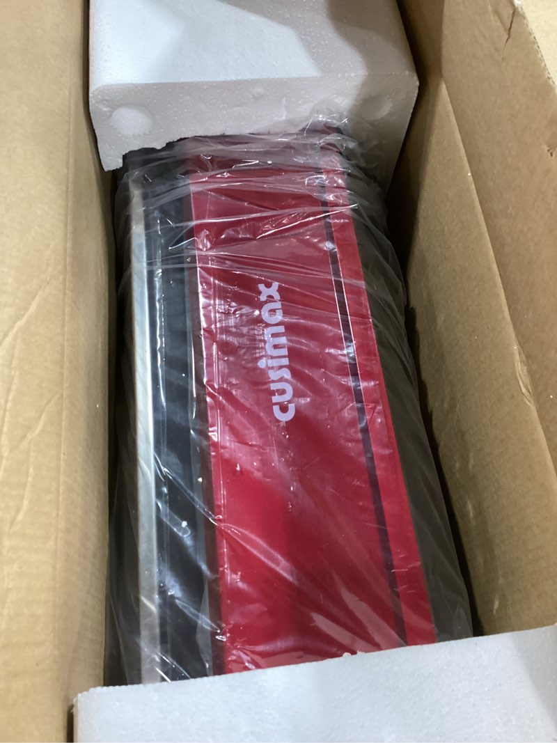 Condition photo showing New/Like New for Indoor Grill, CUSIMAX Smokeless Grill Indoor, Electric Griddle, 1500W Korean BBQ Grill with LED Smart Display & Tempered Glass Lid, Non-stick Removable Plate & Griddle Plate, Red Red Double Plates