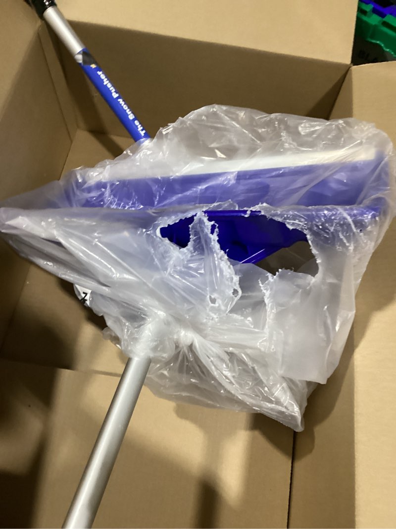 Condition photo showing New/Like New for Snow Driveway and Garage Snow Removal Shovel 48-inch Long with D-Grip Handle Aluminium Strip Large Capacity Shovel for Garden, Car, Camping and Outdoor Use (Blue)