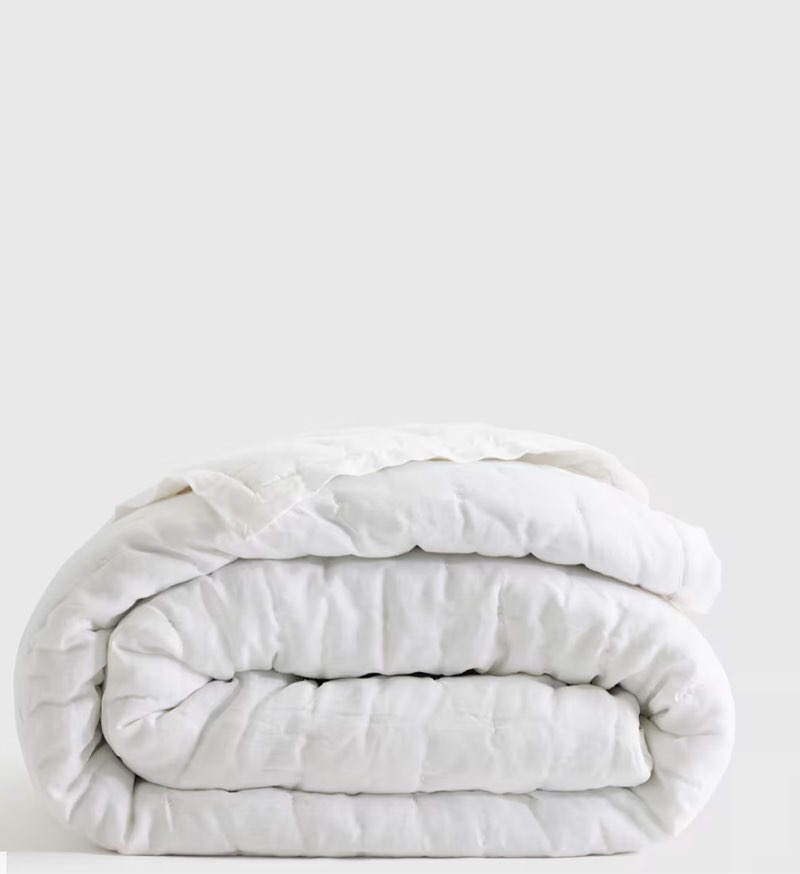 european linen dream quilt, full/queen, white