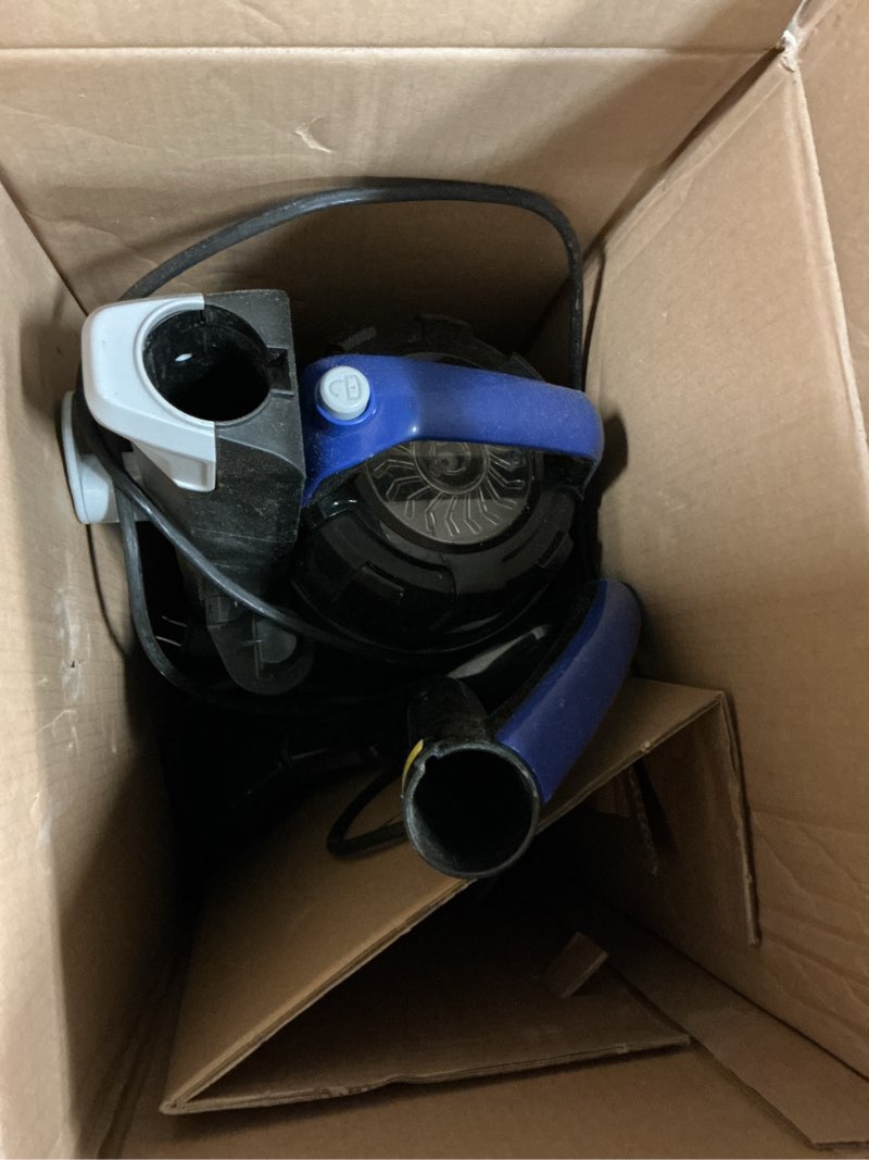 Condition photo showing As Is for eureka lightweight powerful upright vacuum cleaner for carpet and hard floor, powerspeed, new model,blue,black/new model