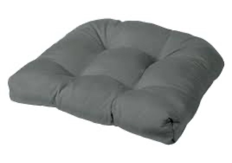 21" x 21" x 4" Sunbrella Tufted Rounded Chair Cushion (Sunbrella Charcoal)