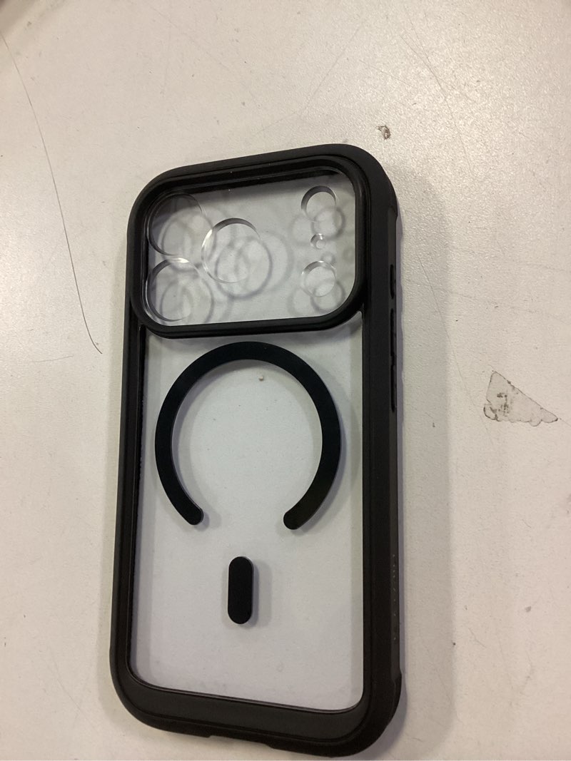 Condition photo showing As Is for Miracase Magnetic for iPhone 17 Pro Case 6.3" [Compatible with MagSafe] Full-Body Phone Case with Built-in Glass Screen Protector & Camera Control,Drop Proof iPhone 17 Pro Cover, Black iPhone 17 Pro Magnetic Classic Black