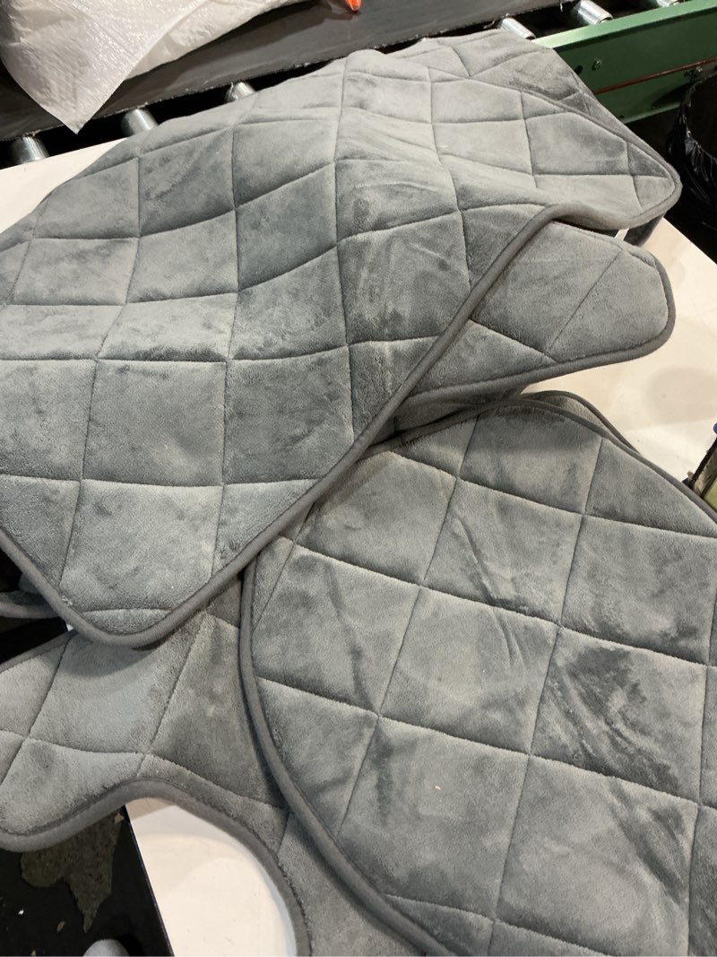 Condition photo showing Good Condition for yihouse bathroom rugs set 5 piece, soft non slip memory foam bathroom rugs, machine wash grey bath room mat set, water absorbent bath rug for toilet and floor?dark grey? dark grey 5 pieces