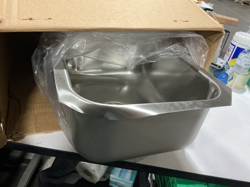 Condition photo showing As Is for Elkay DXUH1318 Dayton Single Bowl Undermount Stainless Steel Bar Sink, 16 x 21 16 x 21 Single Bowl Sink Only