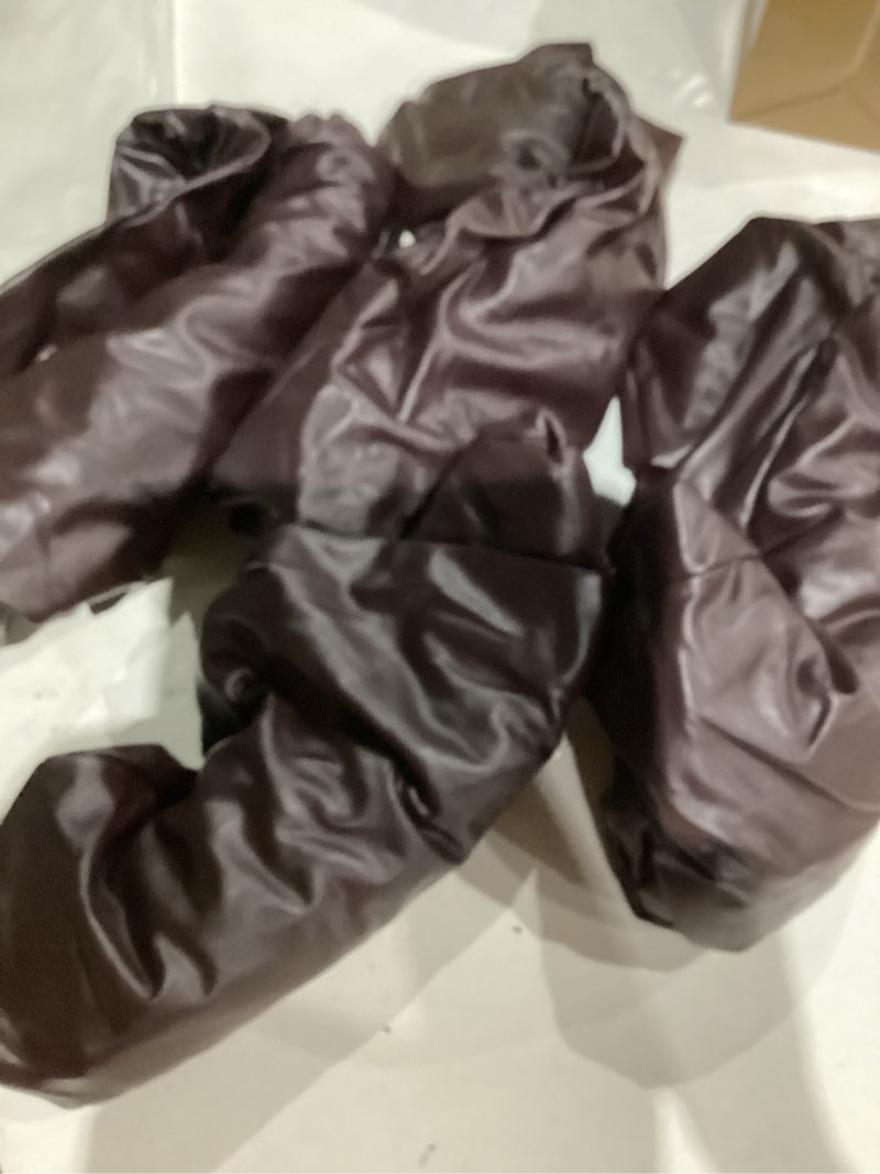 Condition photo showing Good Condition for WUSOUPU Leather Chair Covers for Dining Chairs Set of 4, Super Stretch Waterproof Kitchen Chair Covers Thickened Washable Dining Chair Slipcovers Brown Chair Seat Covers for Dining/Kitchen/Banquet Brown 4 Pcs