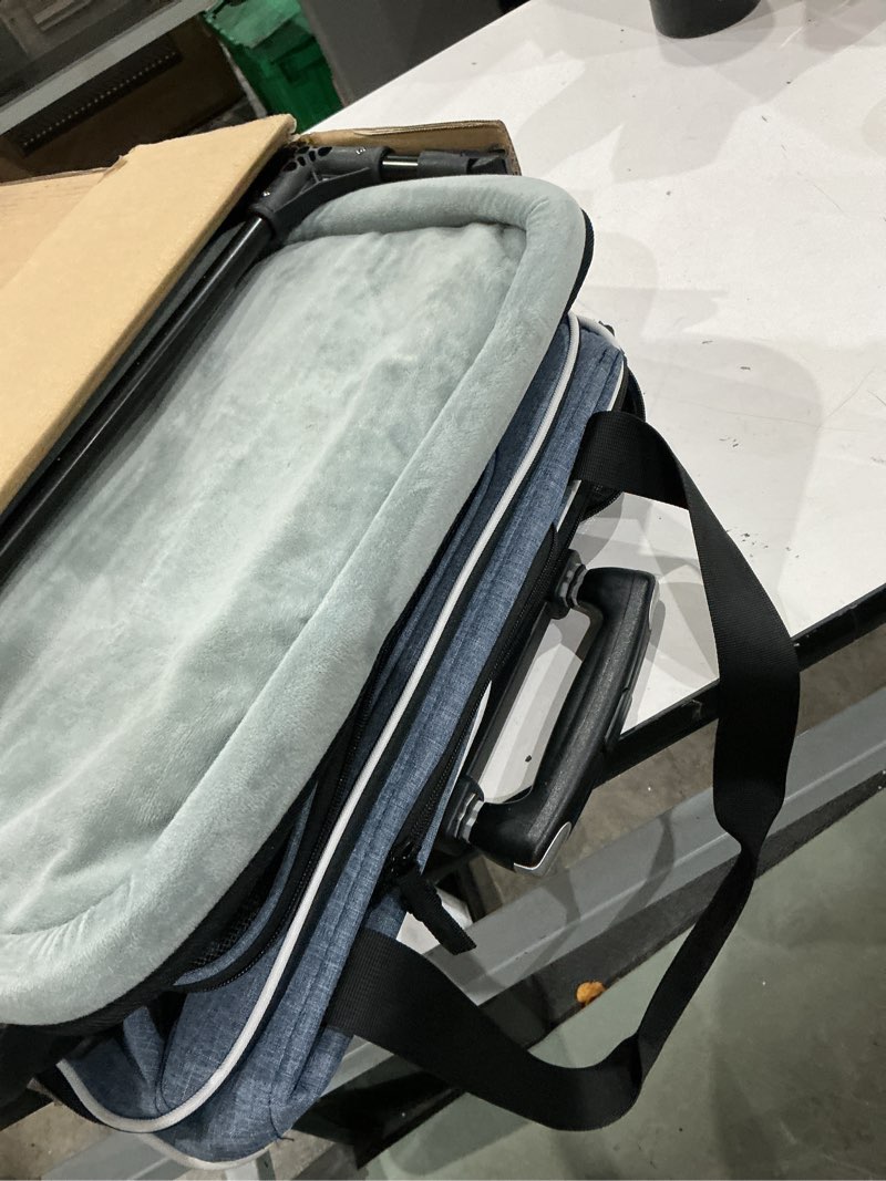 Condition photo showing Good Condition for petskd top and side expandable pet carrier with wheels 18x11x11 inches delta united airline approved, soft-sided carrier for small cats and dogs with locking safety zippers and anti-scratch mesh(blue) 18.0"l x 11.0"w x 11.0"h blue with wheels