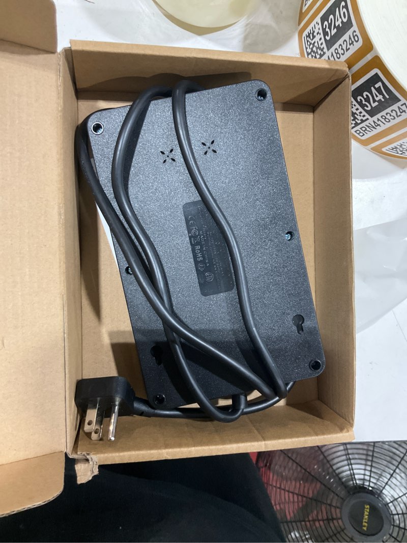 Condition photo showing Good Condition for surge protector power strip - 11 outlets(1850w/15a/14awg) with 6 usb ports(2 usb c), 6ft flat plug extension cord, wall mount, black, etl listed for home, dorm room black 6 feet