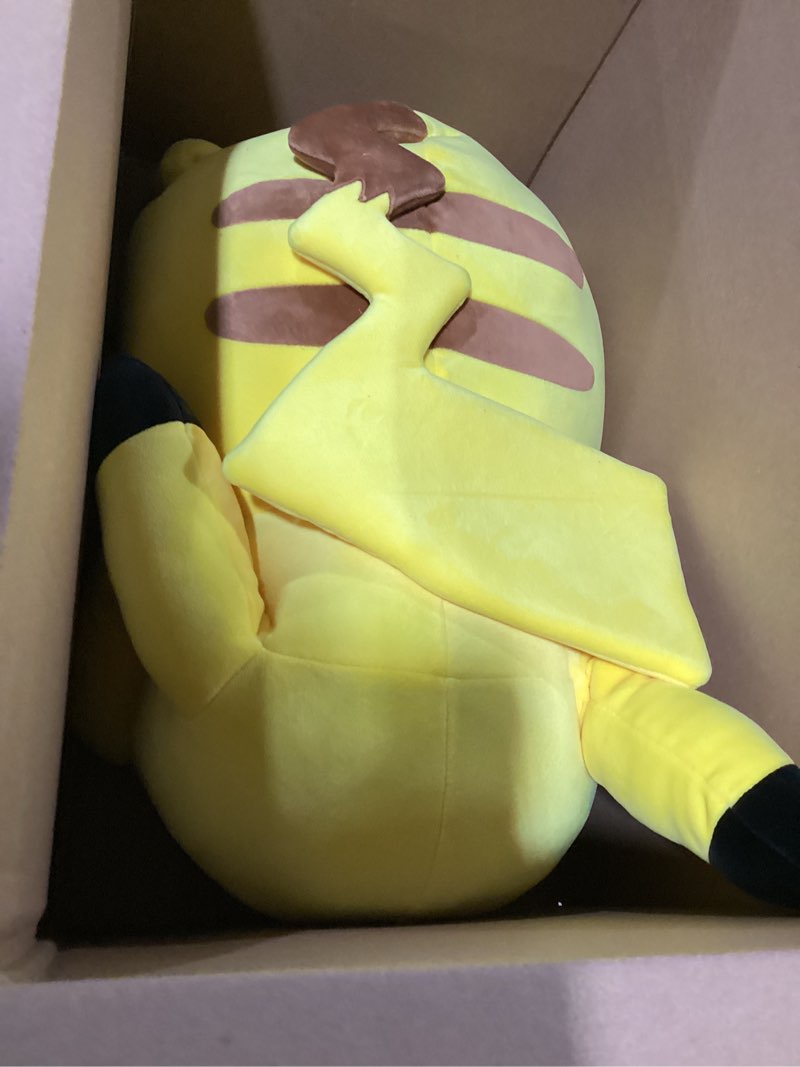 Condition photo showing As Is for pokémon pikachu sleeping plush - 18-inch premium plush in sleeping pose