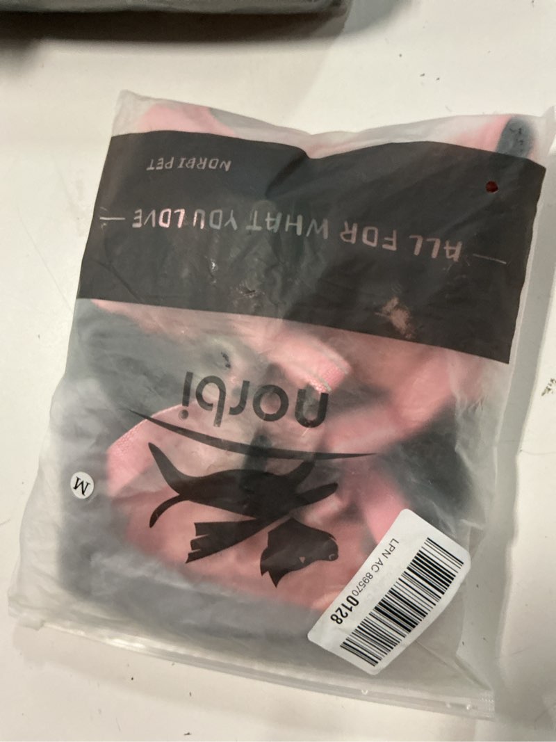 Condition photo showing New/Like New for norbi all-weather dog coat with harness, waterproof windproof winter jacket, reflective warm vest for small medium dogs, easy on back zipper design x-small pink-a