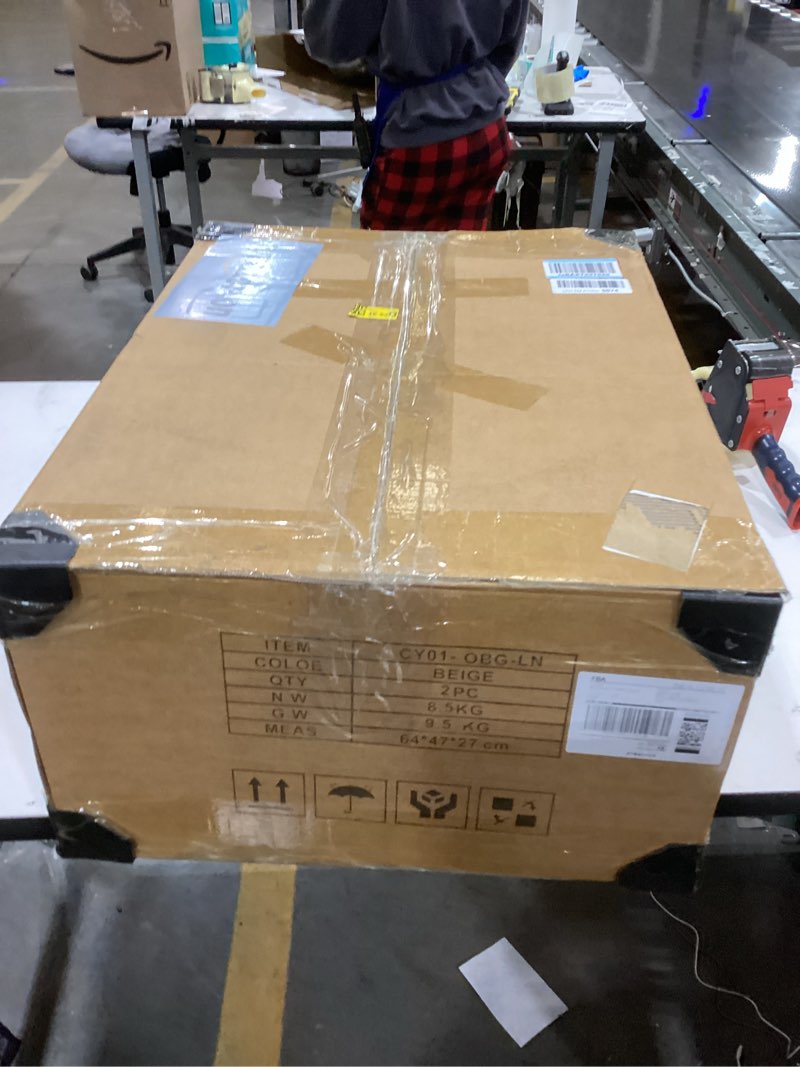 Condition photo showing Good Condition for Kitchen Dining Chairs Set of 2 Modern Soft Linen Farmhouse Dining Room Chair with Metal Legs, Beige/Original 2 18 Inch Beige/Original Linen