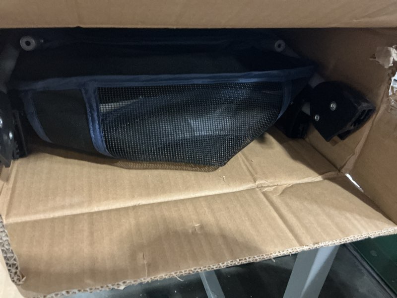 Condition photo showing As Is for new black pet stroller cat dog cage 3 wheels stroller travel folding carrier t13