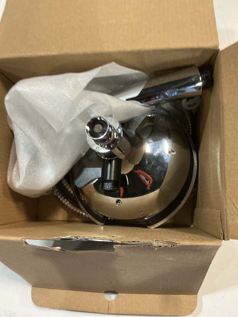 Condition photo showing As Is for shower head with handheld high pressure: inavamz hand held shower head & rain shower head 2-in-1 shower head with 59" rotatable stainless steel hose, shower trim systems 15391-1.8 gpm silver