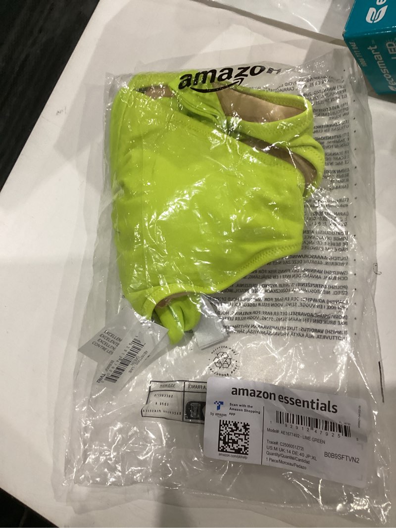 amazon essentials women's light-support tie halter bikini swimsuit top (available in plus size), lim