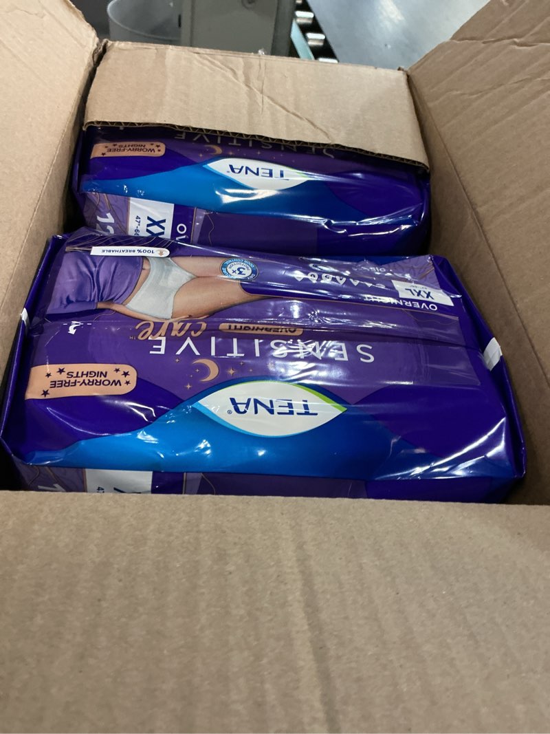 Condition photo showing New/Like New for tena sensitive care incontinence underwear for women - overnight absorbency - xxl - 48ct
