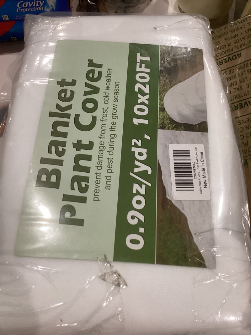 Condition photo showing Good Condition for plant covers freeze protection 10 ft x 20 ft floating row cover 0.9oz/yd² garden fabric plant cover for winter frost/sun pest protection (10ft x 20ft) 0.9oz/yd² 10'x20'-rectangle