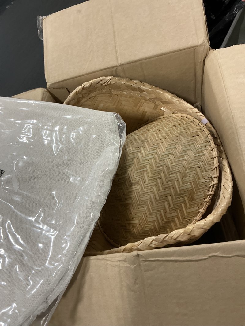 Condition photo showing As Is for (Incomplete)Sticky Rice Deluxe Value Savings Set - Includes Steamer Pot, Handcrafted Bamboo Wing Basket & Lid, 24” Grade 90 Cheesecloth, Kratip & 500 g. Premium Thai Sticky Rice with Paddle
