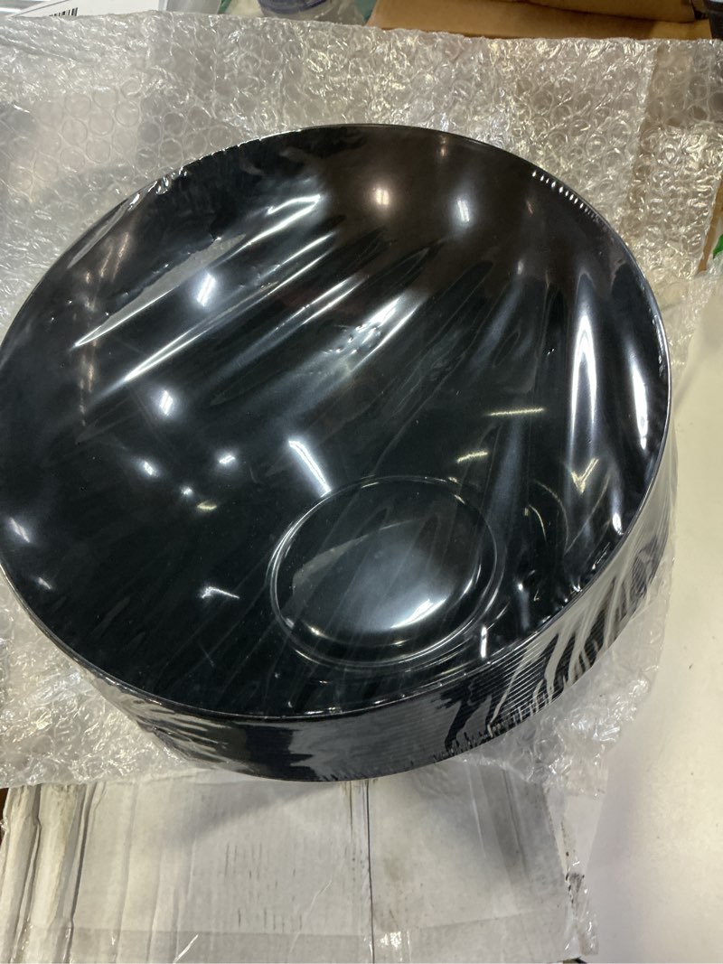 Condition photo showing Good Condition for liacere 16pcs black plastic bowls - 54 oz angled serving bowls disposable for chip - candy party table salad and fruit for party & wedding & new year black 54 oz