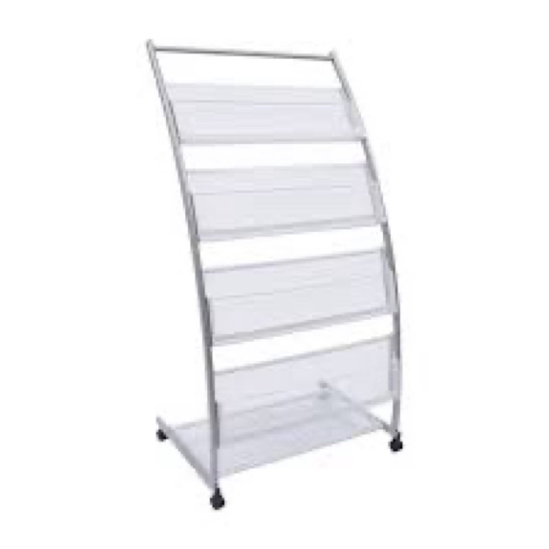 Rolling magazine rack