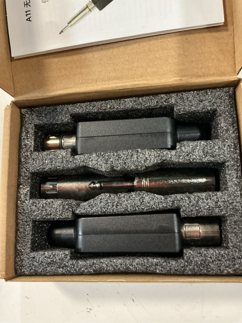 Condition photo showing New/Like New for a11 wireless microphone system, 2.4ghz xlr transmitter and receiver for dynamic microphone, audio mixer, pa system, 100ft range, ultra-low latency, rechargeable battery (a11(1tx+1rx))