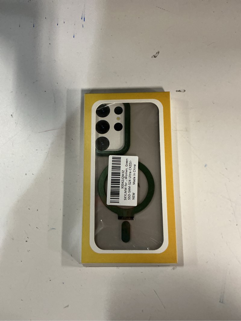 Condition photo showing New/Like New for for Samsung Galaxy S24 Ultra Case with Magnetic Invisible Ring Stand, Compatible with MagSafe, Military Drop Protection Translucent Matte S24 Ultra Phone Case for Men and Women, Green