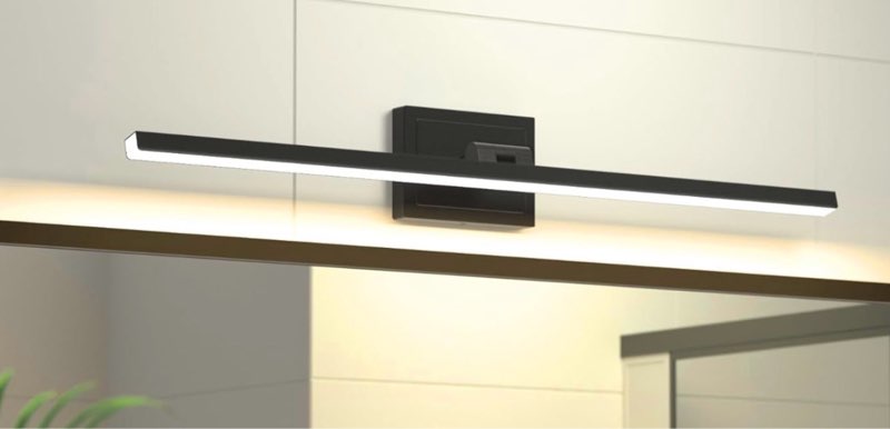 VOLISUN Modern Bathroom Vanity Light 31.5 inch, Rotatable, 18W Dimmable 5CCT Led Bathroom Light Fixture Over Mirror, Black Bar Vanity Light for Bathroom Mirror Cabinets-ETL Certificated Black 31.5 inch