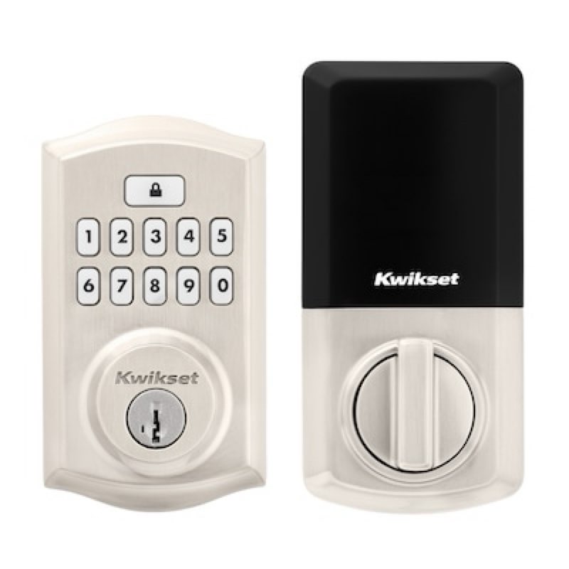 kwikset smartcode 260 traditional satin nickel keypad electronic deadbolt lock ft. smartkey