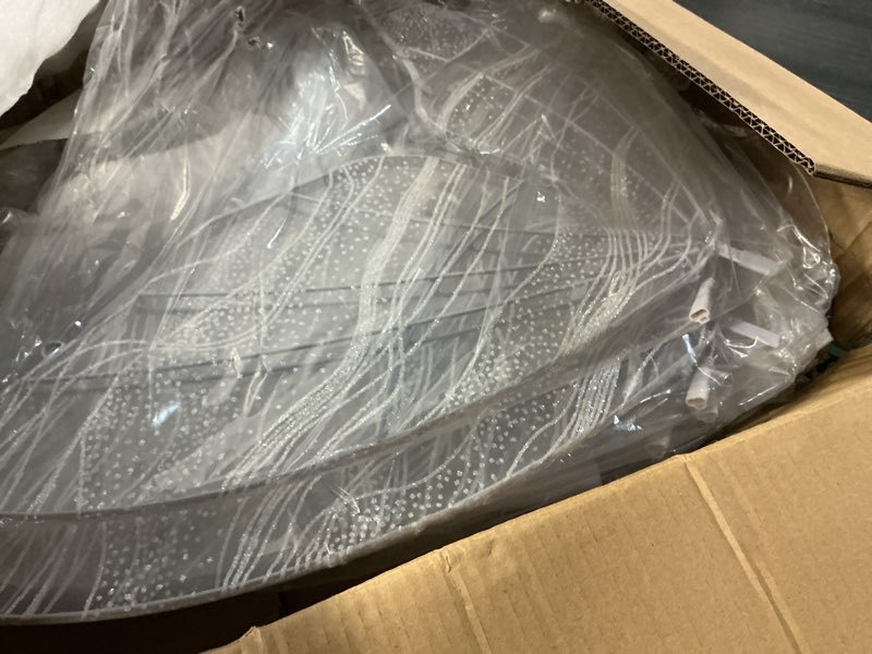 Condition photo showing As Is for 2 pack wedding butterfly led floor lamp, 23.6" led butterfly lights, adjustable height & sturdy base, 3 color mode romantic butterflies lights for wedding decoration holiday party decor