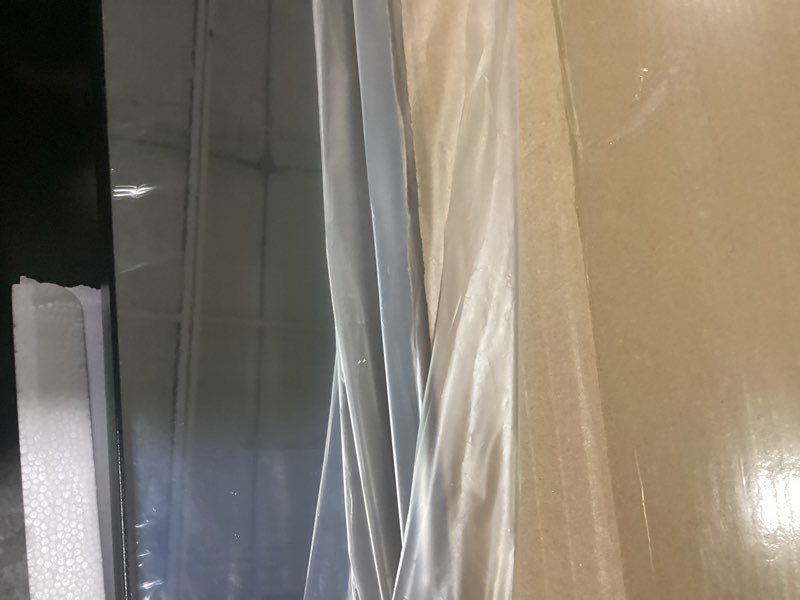 Condition photo showing Good Condition for loaao 24x36 inch black bathroom mirror metal framed | rounded rectangle, matte black bathroom vanity mirror, anti-rust, hangs horizontally or vertically black 36"l x 24"w