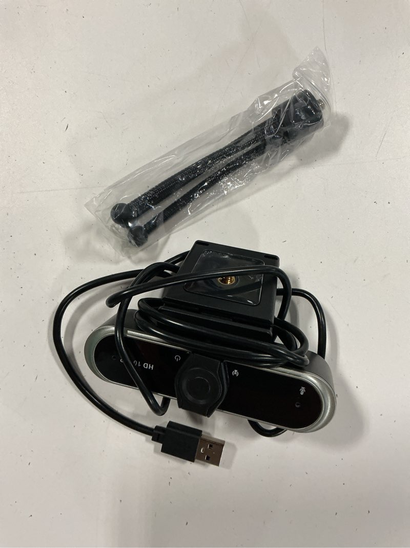 Condition photo showing Good Condition for webcam 1080p with microphone & privacy cover for pc/laptop, usb computer camera plug & play with auto light correction for video calls, live streaming gaming & online meetings
