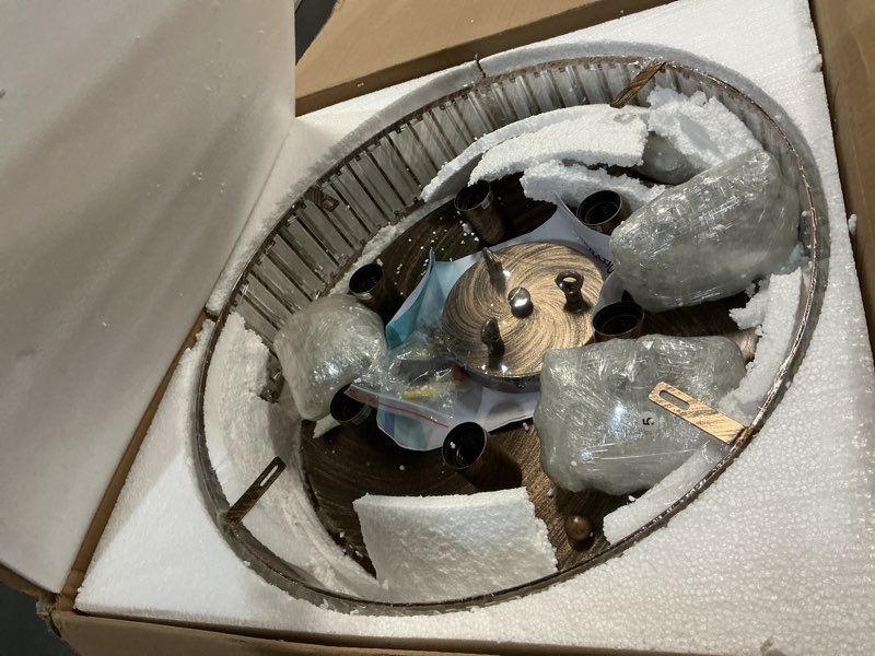 Condition photo showing New/Like New for YYJLX 6 Light Modern Crystal Oil Rubbed Bronze Metal Semi Flush Mount Ceiling Light Fixture E26 Indoor Round Ceiling Lamp for Dining, Living, Foyer, Kitchen, Bedroom