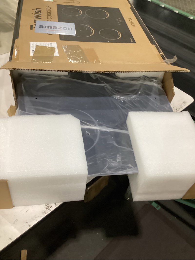 Condition photo showing Good Condition for 4 burner electric cooktop, topwish 24 inch, built-in electric stove top, 220-240v radiant cooktop with child lock, touch control, residual heat indicator, overheat protection, hard wire (no plug)