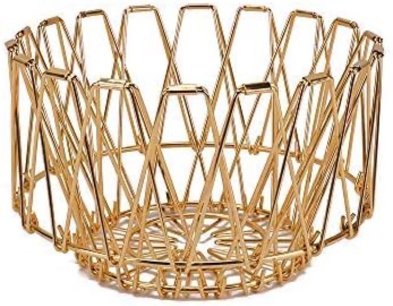 jion ware flexible wire basket fruit bread decor kitchen accessories gold