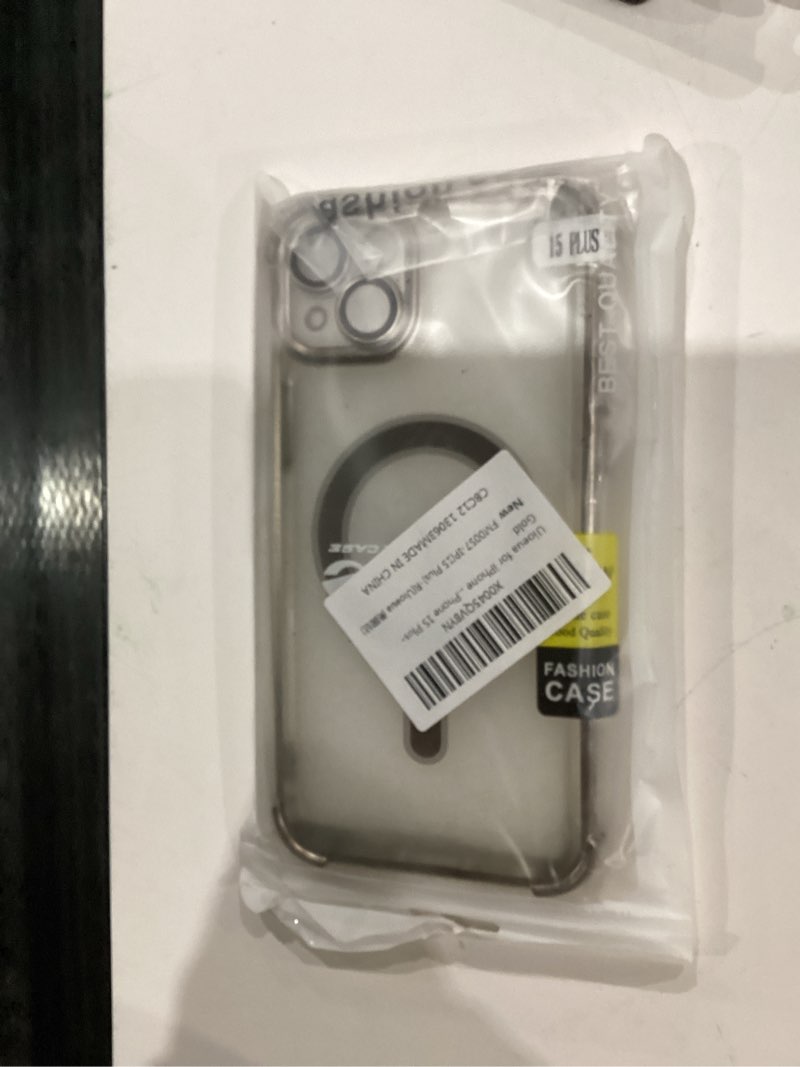 Condition photo showing Good Condition for for iPhone 13 Pro Max Case with Metal Ring,[Compatible with MagSafe] Four Corners Shockproof [Military Grade Drop Protection] Luxury Slim Camera Protection Case for iPhone 13 Pro Max-Gold Gold iPhone 13 Pro Max 6.7"