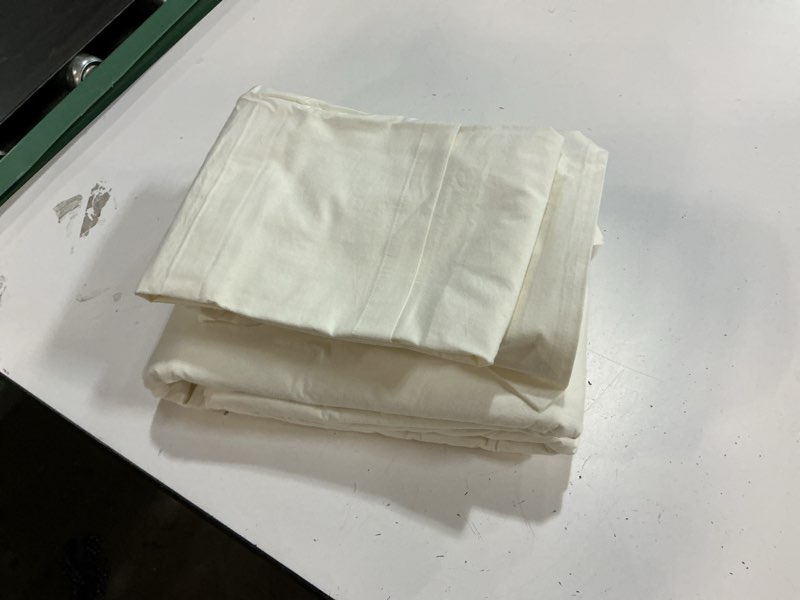 Condition photo showing Good Condition for european linen duvet cover 3 pieces queen ivory
