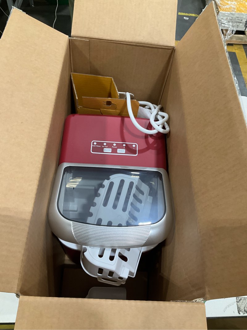 Condition photo showing Good Condition for frigidaire retro compact ice maker machine, bullet ice, 26 lb per day (merlotred)