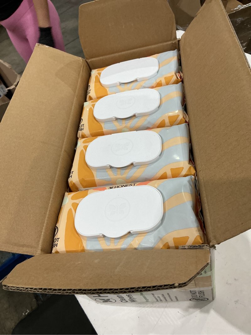 Condition photo showing New/Like New for the honest company hypoallergenic multi-use baby wipes for sensitive skin, sunburst, 864 count sunburst 72 count (pack of 12)