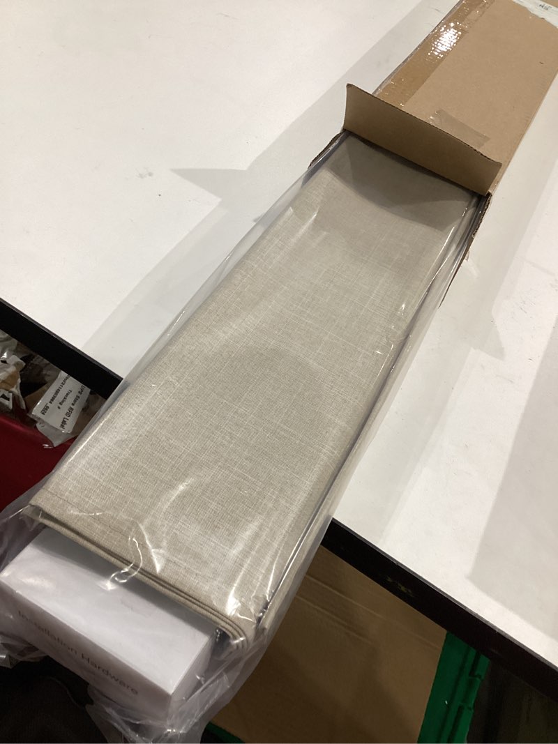 Condition photo showing Good Condition for chicology roman shades for windows , window treatments , roman shades , roman window shades , room darkening shades , window shades , 31"w x 64"h , belgian flax (privacy & light filtering) belgian flax (privacy & light filtering) 31"w x 64"h