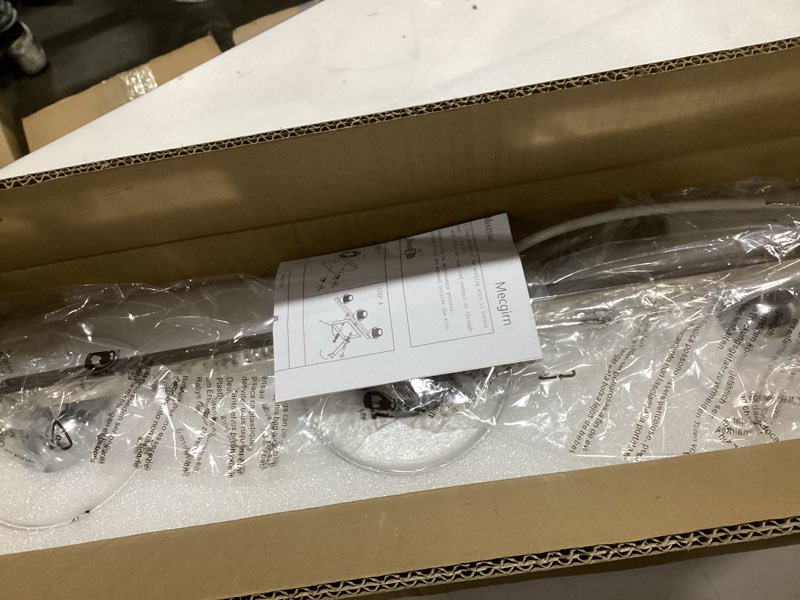 Condition photo showing As Is for stainless steel milk glass vanity lights for bathroom, 3 light chrome bathroom light fixtures over mirror, ceramic e26 sockets wall mounted chrome 3 light