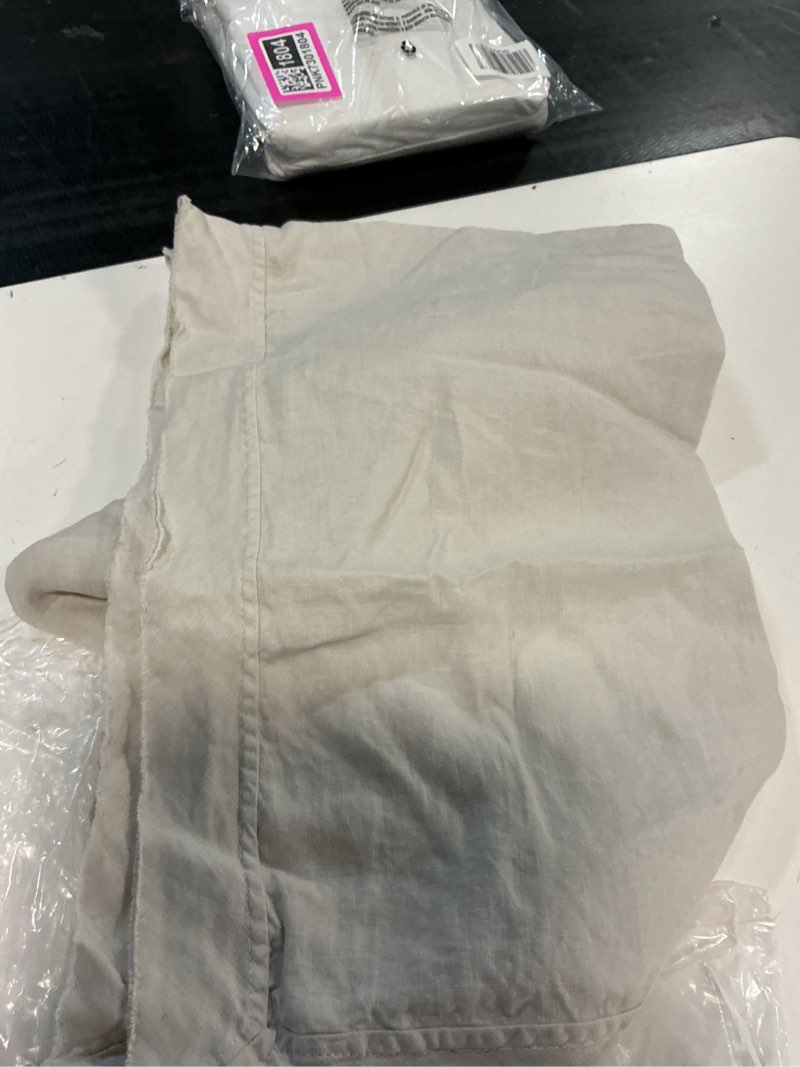 Condition photo showing Good Condition for european linen double flange sham set, king, sand