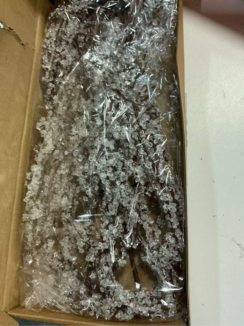 Condition photo showing Good Condition for 6 Pcs Christmas Tree Picks and Sprays 19.7 '' Acrylic Bead Drops Flower Crystal Bud Branches Acrylic Water Drop Beaded Christmas Tree Decorative Sticks for Vases Xmas Wedding Bridal Bouquets