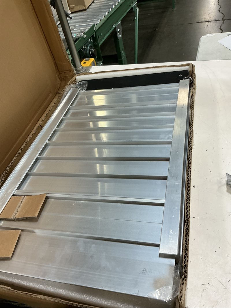 Condition photo showing Good Condition for fachnuo 2 feet portable wheelchair ramp, non-skid aluminum handicap ramps with handle, folding threshold wheel chair ramp for home steps, stairs, entry, threshold, doorways, scooter, 800lbs capacity aluminum 2ft(using height 2-6'')