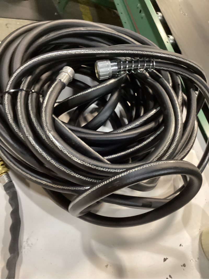 Condition photo showing As Is for vevor 5/16-in id x 25-ft stainless steel/nylon black hydraulic hose
