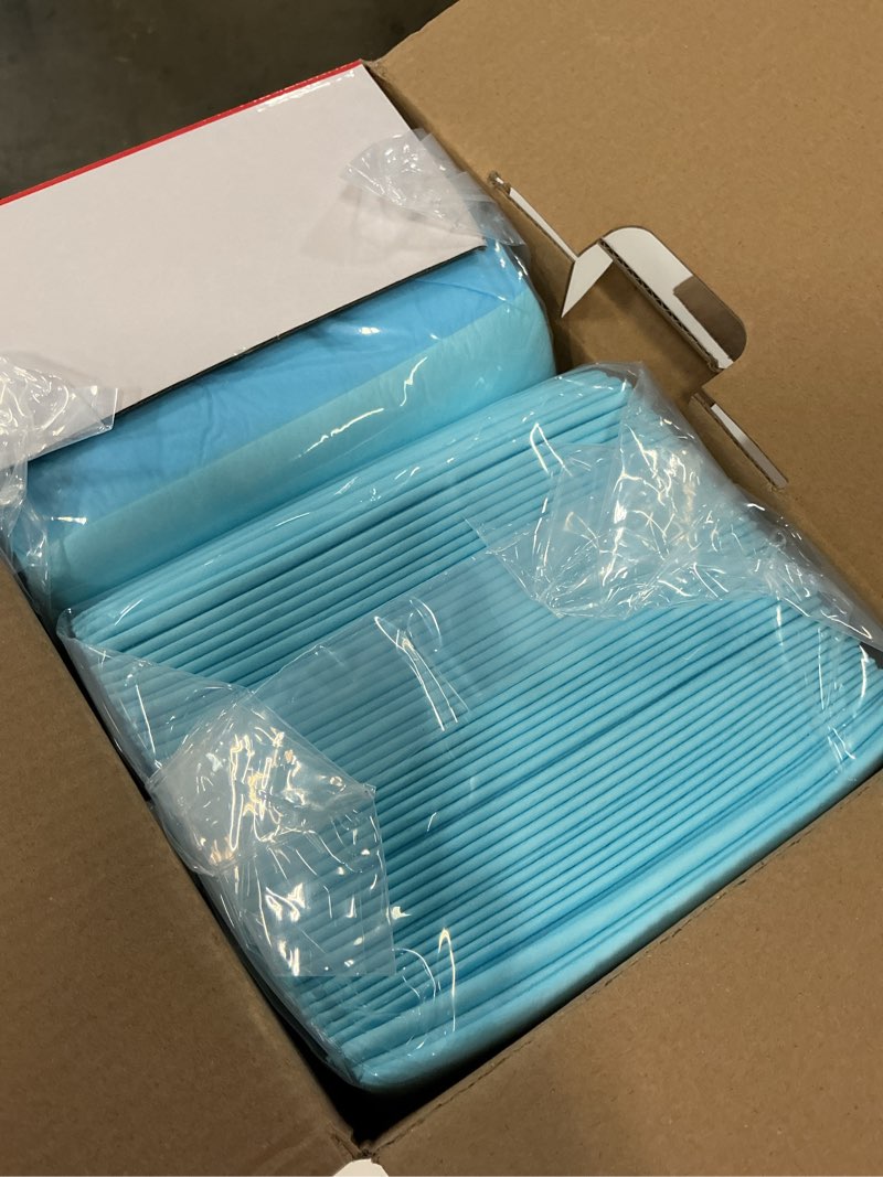 Condition photo showing New/Like New for tolobeve puppy pads training pads, large, 22 in x 22 in, 100 count disposable dog pee pet pads