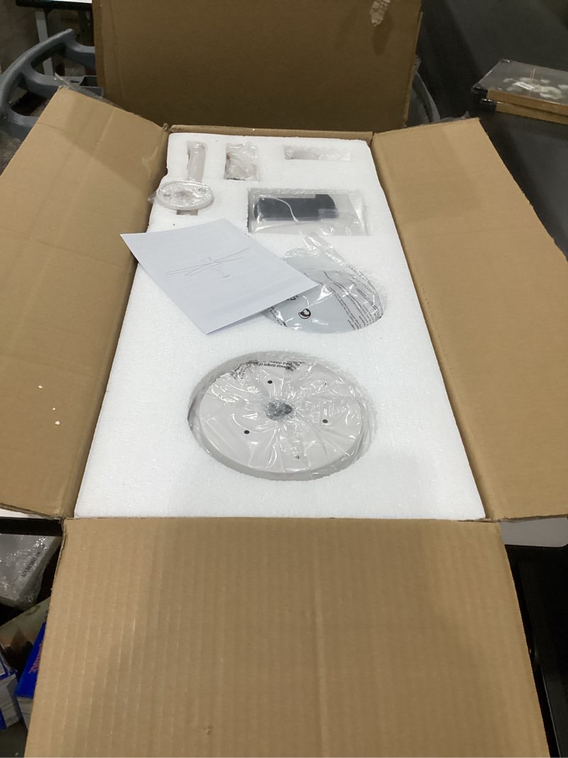 Condition photo showing New/Like New for Melkelen Ceiling Fans with Lights and Remote,56in Ceiling Fan with 5-Blades,Quiet Reversible DC Motor,6 Speed, Dimmable LED Light,White Ceiling Fan with Light for Bedroom/Living Room/Kitchen/Patio