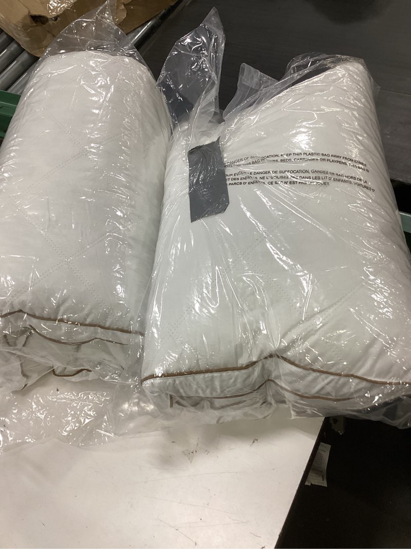 Condition photo showing Good Condition for puredown® goose feathers and down pillow for sleeping hotel collection bed pillows, gusseted, king, set of 2