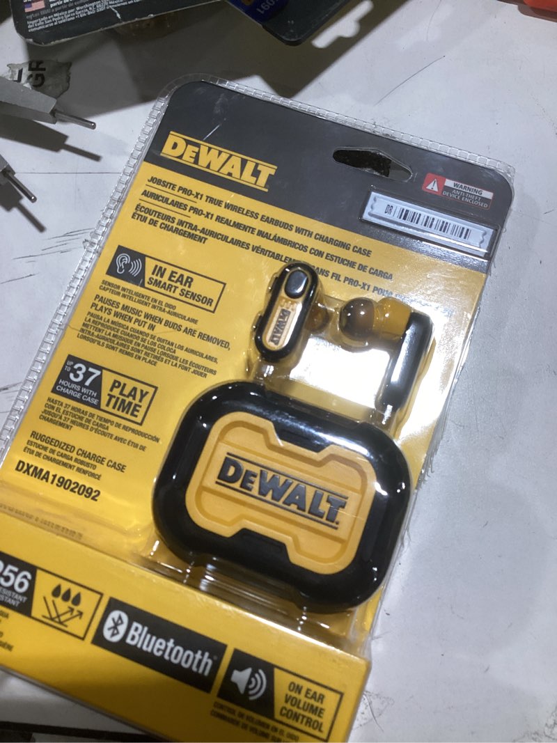 Condition photo showing Good Condition for DEWALT True Wireless Bluetooth Earbuds — TWS Bluetooth Headphones — Wireless Earbuds with Type C Charging Case — Waterproof Wireless Earphones — Jobsite Pro-X1 Premium Sound for Outdoor Work