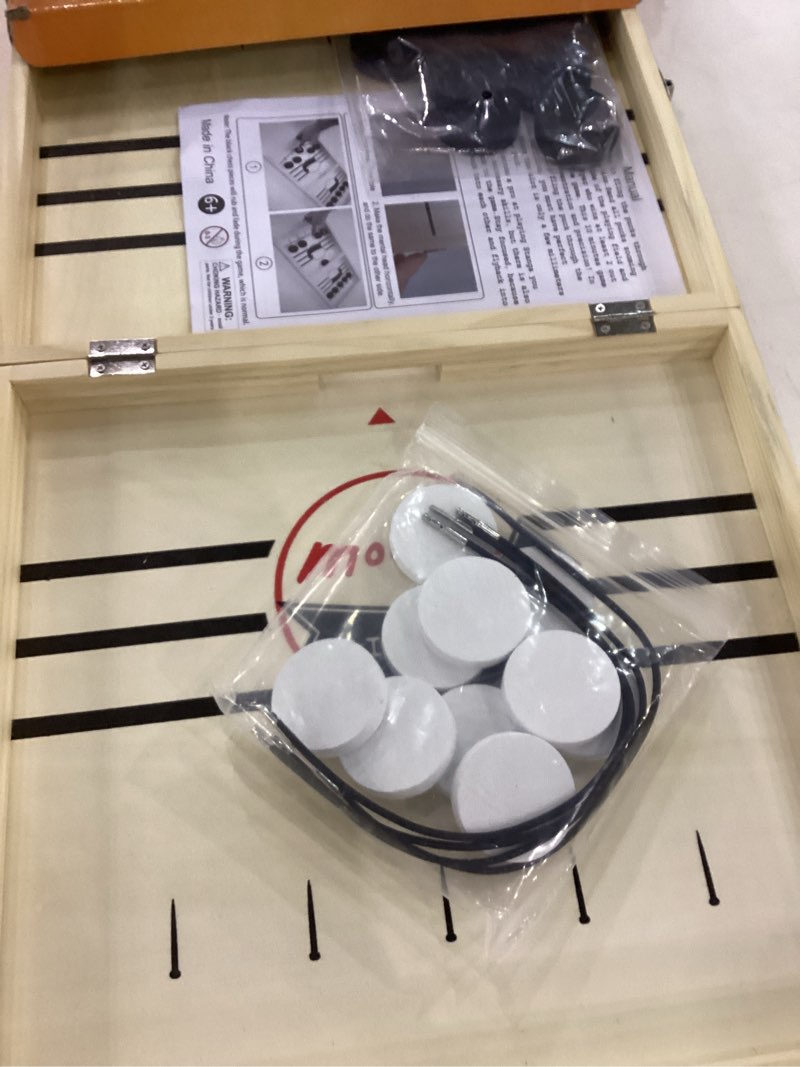 Condition photo showing Good Condition for Fast Sling Puck Game - Fast Action Super Foosball Table Desktop Battle Slingshot Wooden Air Hockey Board Game -Guaranteed Fun for Family Game Night or Friends Party Large