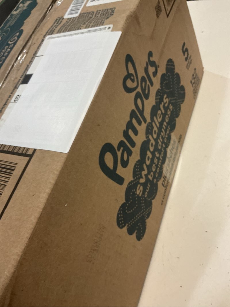 Condition photo showing New/Like New for pampers swaddlers diapers, size 5 (20-37 lbs), 132 count, absorbent, keeps baby dry and comfortable, skin safe disposable baby diaper (packaging may vary) size 5 132